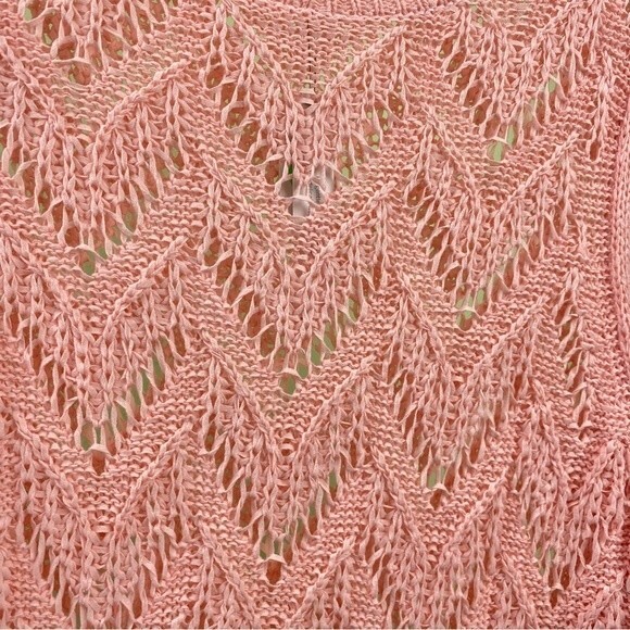 Talbots Pointelle Crewneck Pink Pullover Sweater - Picture 6 of 9